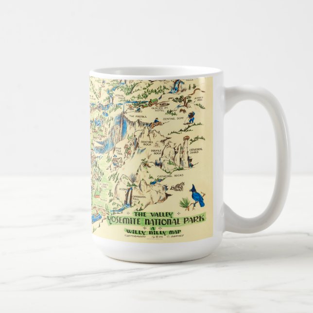 Café Taza con mapa del valle de Yosemite (Derecha)