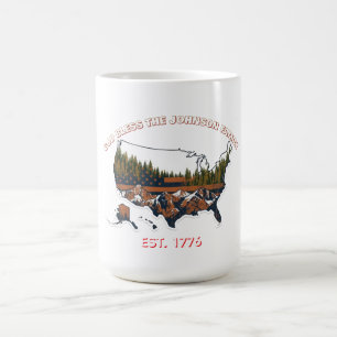 Café Taza con mapa personalizado de EE. UU. 'Dios bendi
