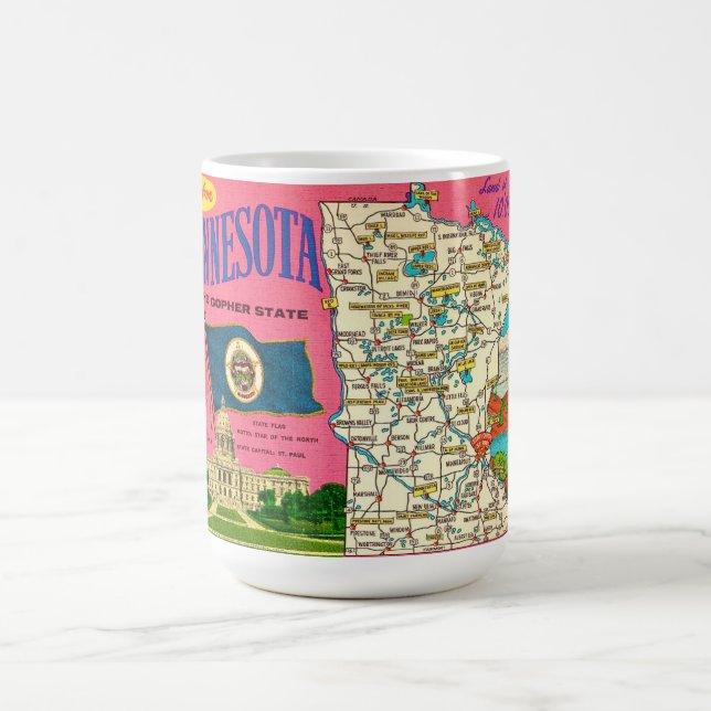 Café Taza con mapa postal de Minnesota (Centro)