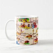 Taza con mapa vintage de Dakota del Sur