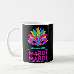 Café Taza con máscara de Mardi Gras de Nueva Orleans