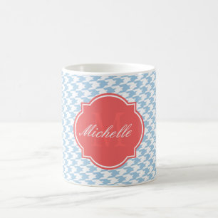 Café Taza con monograma de azul plácido con estampado d