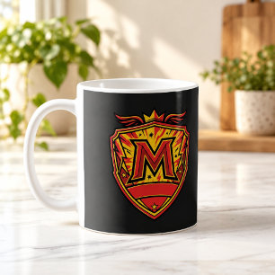 Café Taza con monograma de escudo de cresta de héroe co