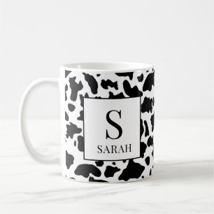Café Taza con monograma de inicial y nombre con estampa