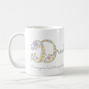 Café Taza con monograma de la letra D que significa nom