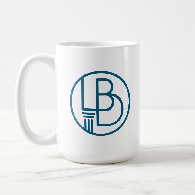 Café Taza con monograma de LBD Law (Izquierda)