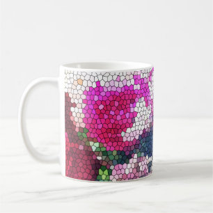 Café Taza con mosaico de rosa