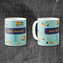 Café Taza con nombre de excavadora para niños pequeños