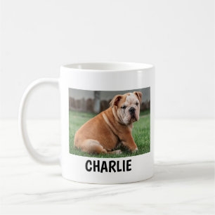 Café Taza con nombre de foto de mascota personalizada