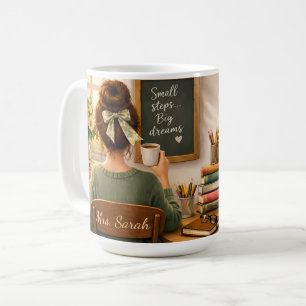 Café Taza con nombre de maestro personalizado, Enseñar