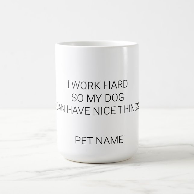 Café Taza con nombre de perro personalizado - Minimalis (Centro)