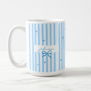Café Taza con nombre personalizado y patrón de rayas pa