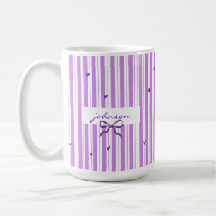 Café Taza con nombre personalizado y patrón de rayas pa