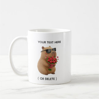 Café Taza con nombre personalizado y ramo de flores de 