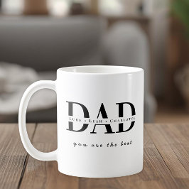Café Taza con nombres personalizados de PAPÁ modernos