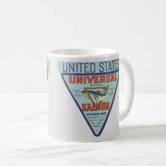 Café Taza con obra de arte histórico vintage
