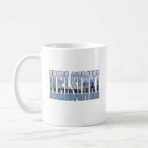 Café Taza con paisaje urbano de Helsinki   Recuerdo de 
