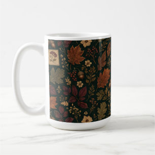 Café Taza con patrón botánico vintage de otoño de Dark