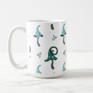 Café Taza con patrón caprichoso de hongo azul