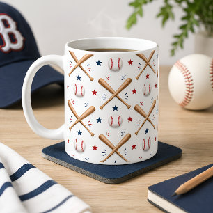 Café Taza con patrón clásico de béisbol Regalo de bebid