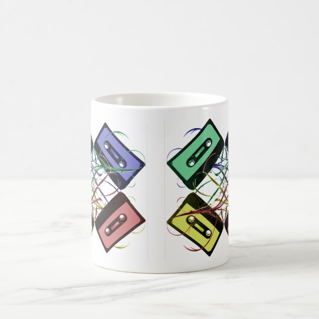 Café Taza con patrón de cinta adhesiva (Centro)