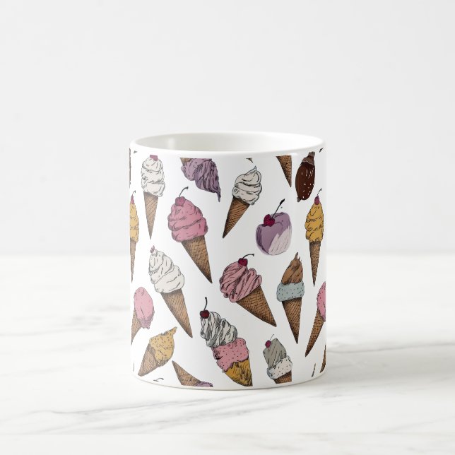 Café Taza con patrón de cono de helado dulce (Centro)