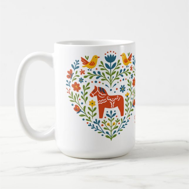 Café Taza con patrón de corazón de caballo Dala de arte (Izquierda)