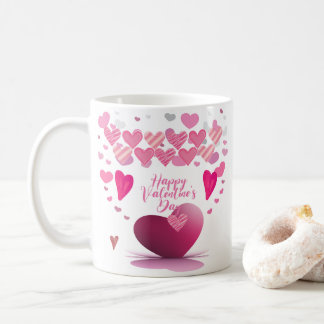 Café Taza con patrón de corazón del día de San Valentín