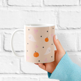 Café Taza con patrón de fantasma de Halloween de otoño