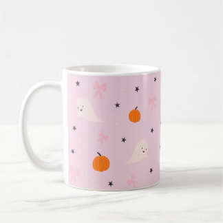 Café Taza con Patrón de Fantasma de Halloween Rosa Lind