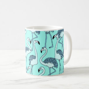 Café Taza con patrón de flamenco azul verde – Minimalis