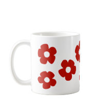 Taza con patrón de flor abstracta dibujada a mano 