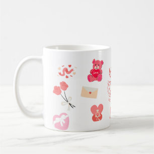Café Taza con patrón de garabatos adorables del Día de 