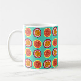Café Taza con patrón de guayaba hawaiana y lilikoi verd