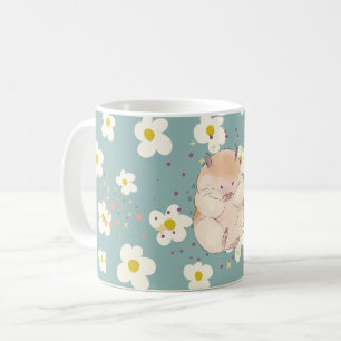 Café Taza con patrón de hámster lindo y margarita – Taz