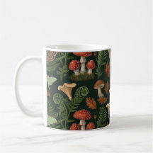 Taza con patrón de hongos del bosque | Cottagecore