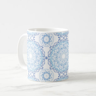 Café Taza con patrón de mandala azul