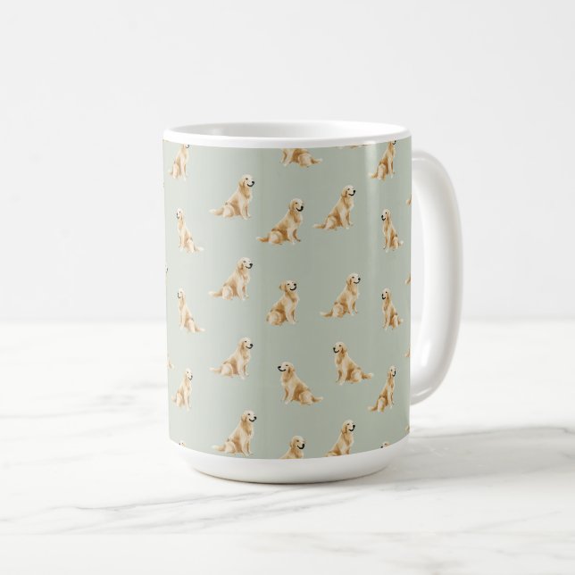 Café Taza con patrón de perro Retriever dorado (Anverso derecho)