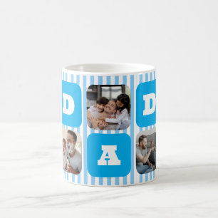 Café Taza con patrón de rayas y foto personalizada para