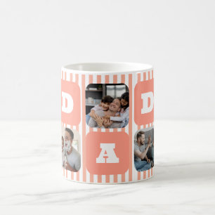 Café Taza con patrón de rayas y foto personalizada para