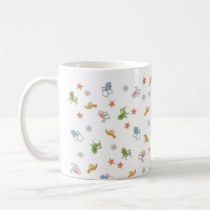 Café Taza con patrón de silla divertida de verano