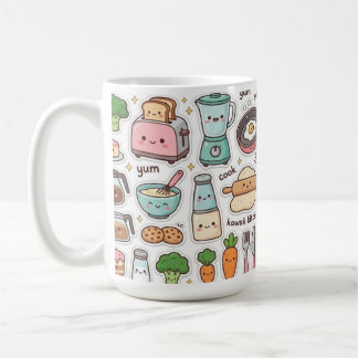 Café Taza con Patrón de Utensilios de Cocina AdorablesC