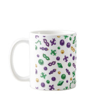Taza con patrón festivo de Mardi Gras