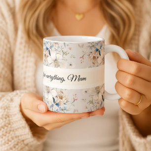 Café Taza con patrón floral de chinoiserie personalizad