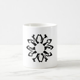 Café Taza con patrón floral de un elemento