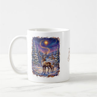 Café Taza con Pintura de Navidad