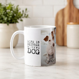 Café Taza con plantilla de foto de cita de mascota de p