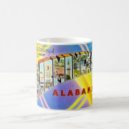 Café Taza con postal retro de Birmingham AL