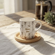 Taza con raya de lazo y nombre personalizado regal