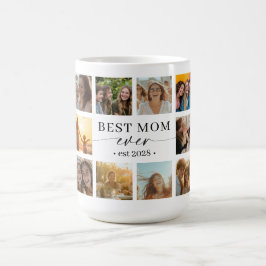 Café Taza con regalo de collage de fotos de la mejor ma